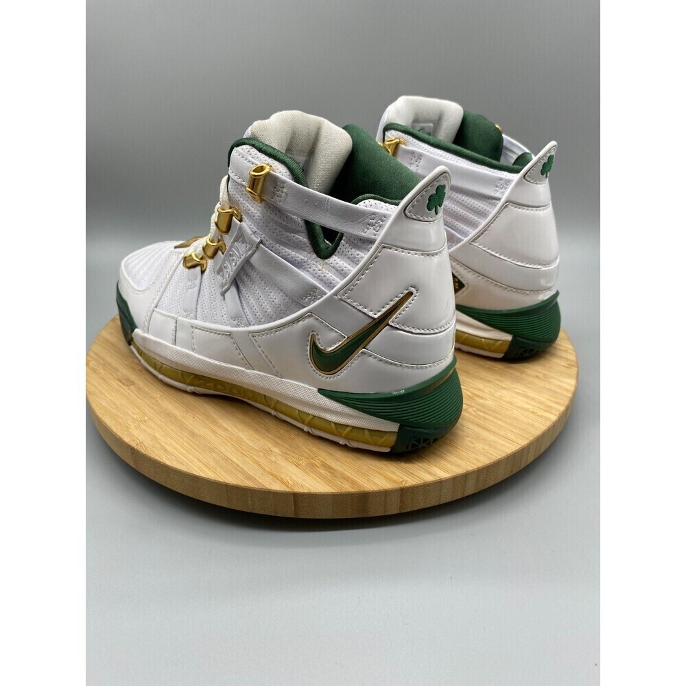 Nike Shoes Mens Size 6 White Green Gold LeBron 3 Sneaker Lace Up Mid AO2434-102 - Picture 6 of 12